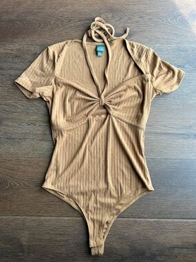 Wild Fable Light Brown One Piece Bodysuit | Light Brown Bodysuit | Wild Fable